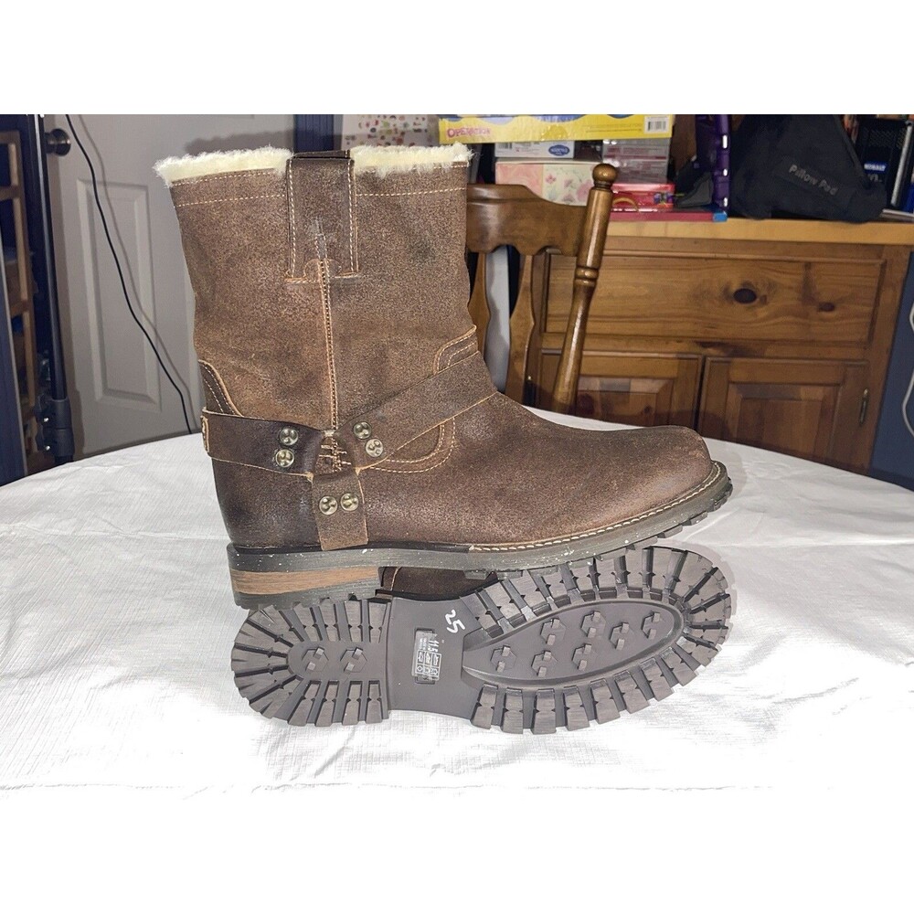 Luxe de Leon Santo Harness Pull-On Boot Oiled Suede Size 11.5 Brown L114M-116
